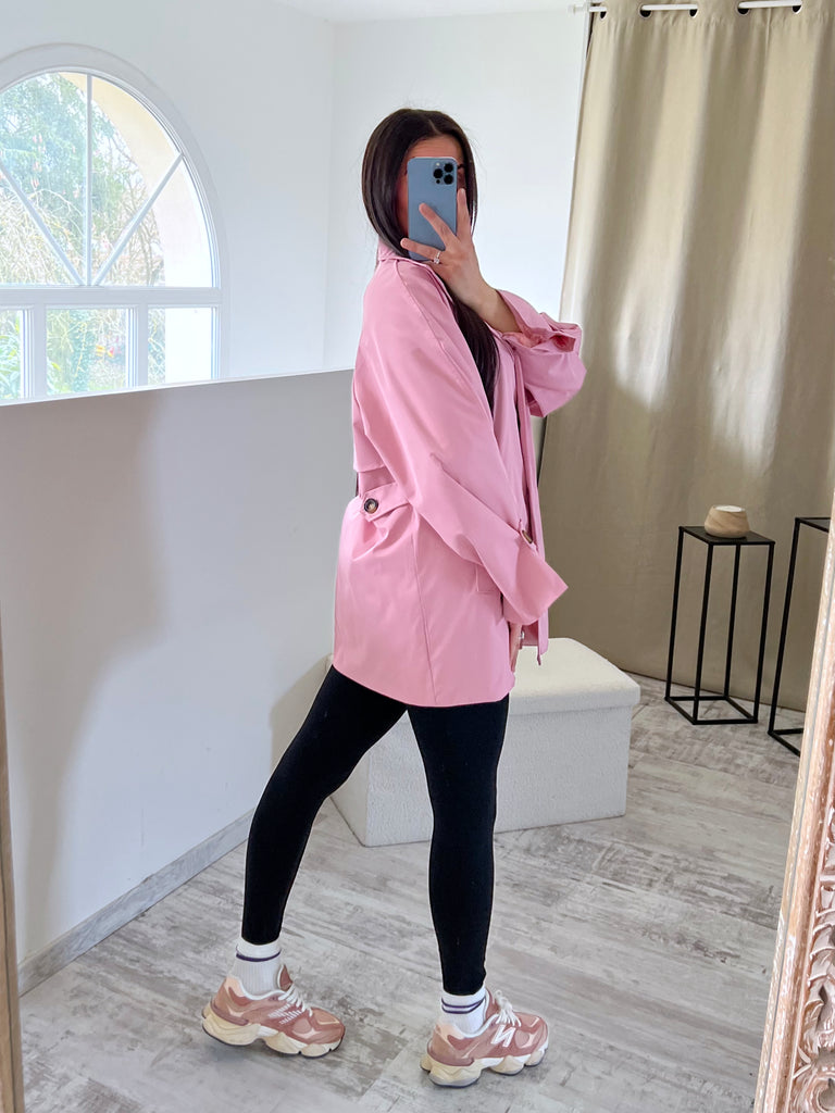 Parka Col Montant Vieux Rose