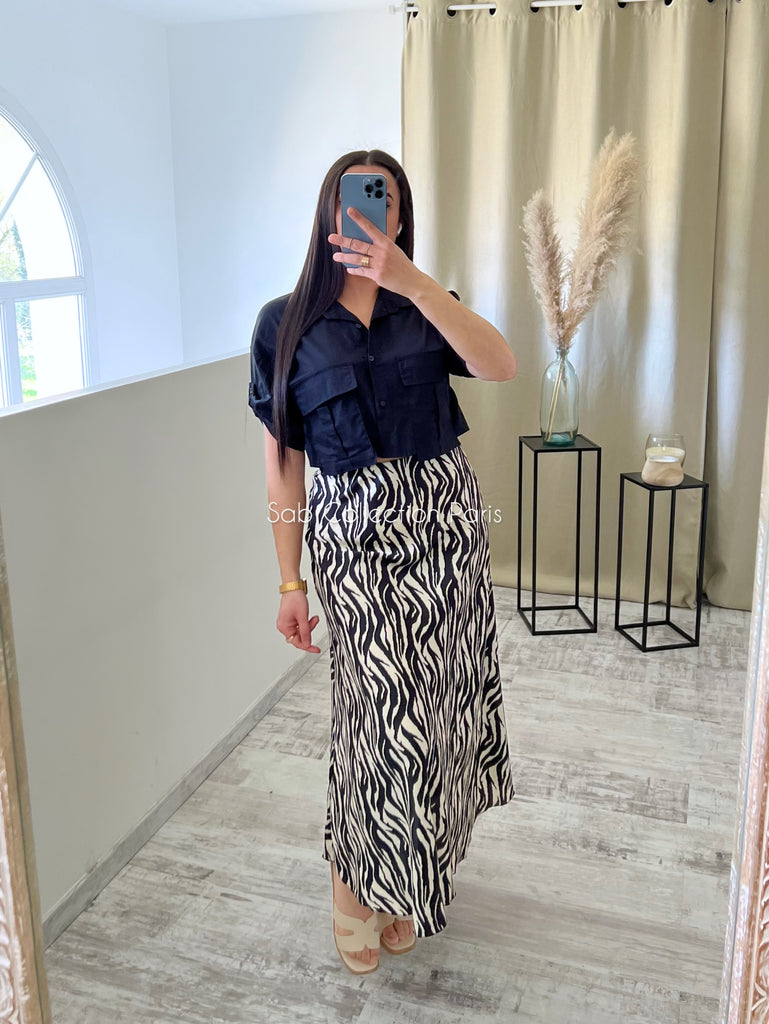 Jupe Satin Opaque Zèbre