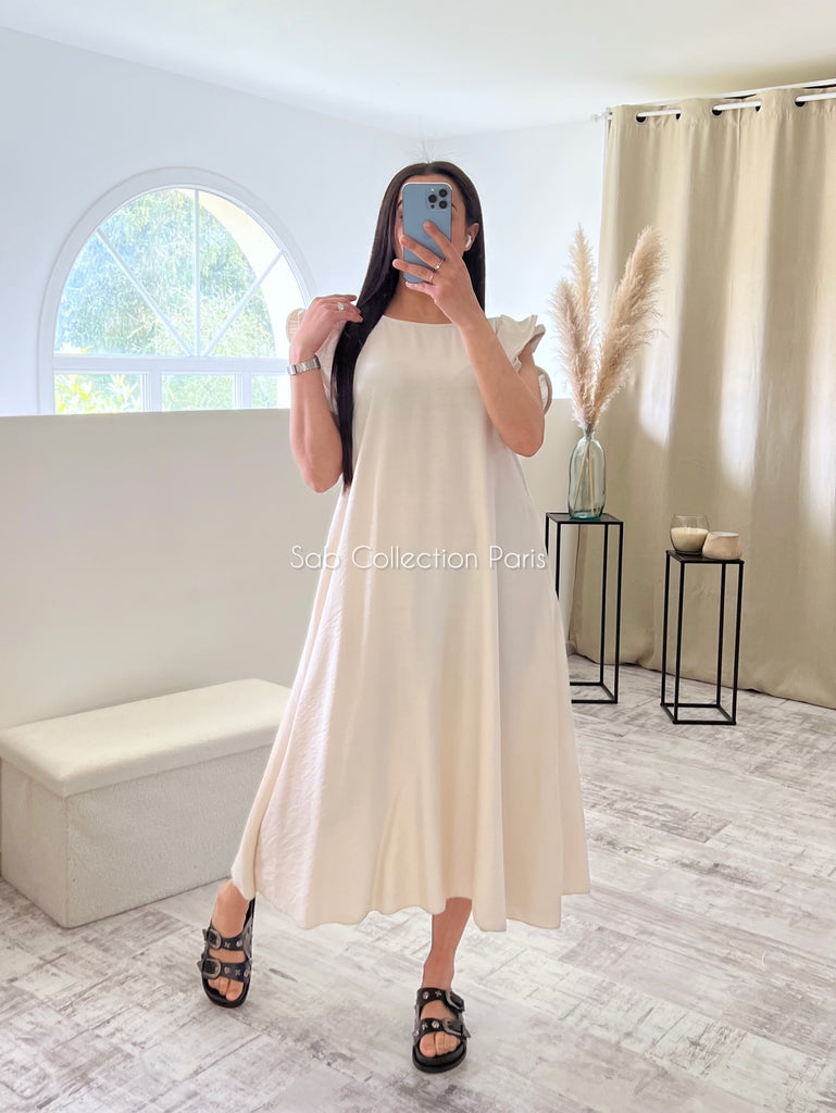 Robe Manches Froufrou Nude