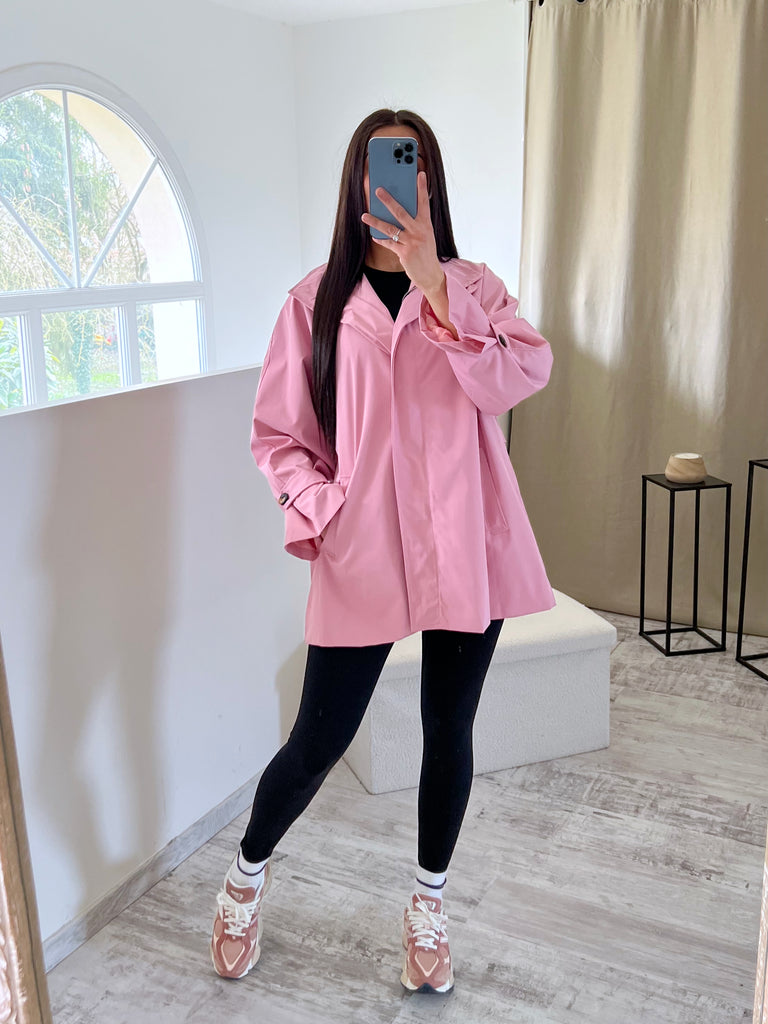 Parka Col Montant Vieux Rose