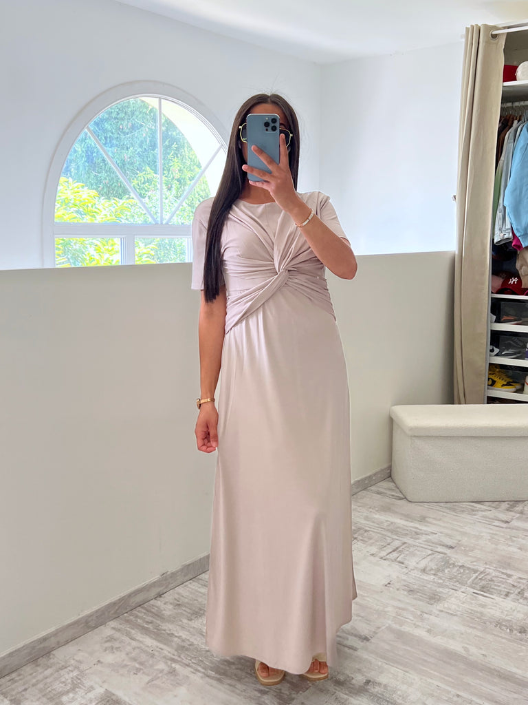Robe Bustier Croisé Beige