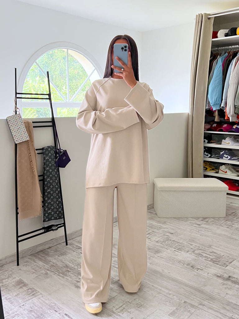 Ensemble Pantalon Sweat Long Beige