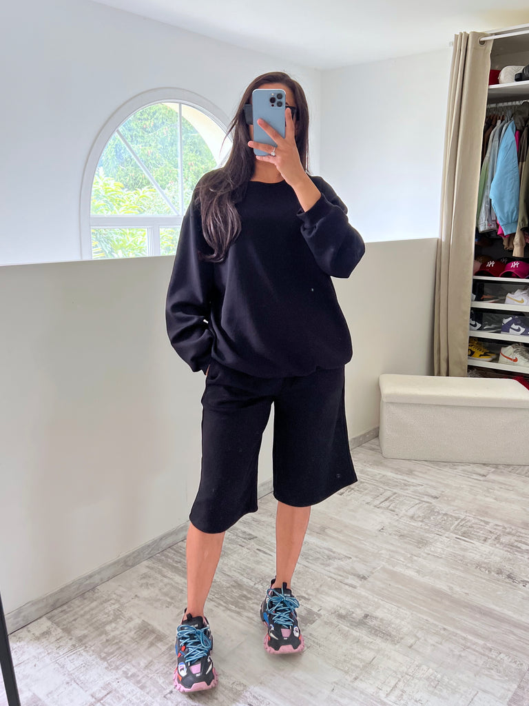 Ensemble Bermuda Sweat Noir