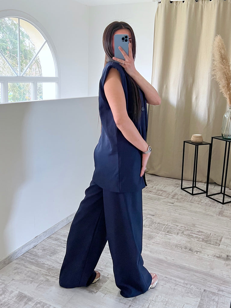 Ensemble Sans Manches Oversize Marine
