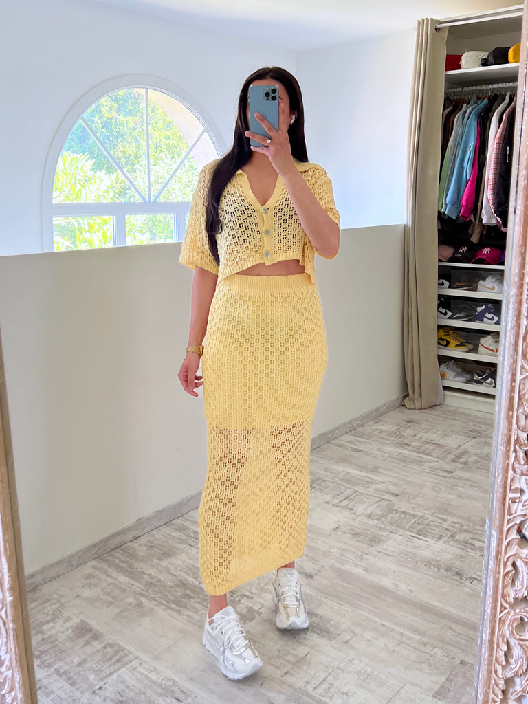 Ensemble Jupe Crochet Jaune