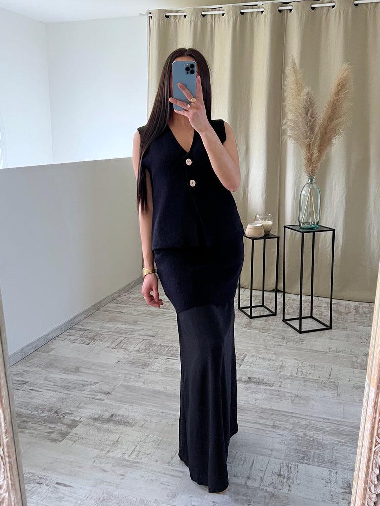 Ensemble Jupe Bi Matière Noir