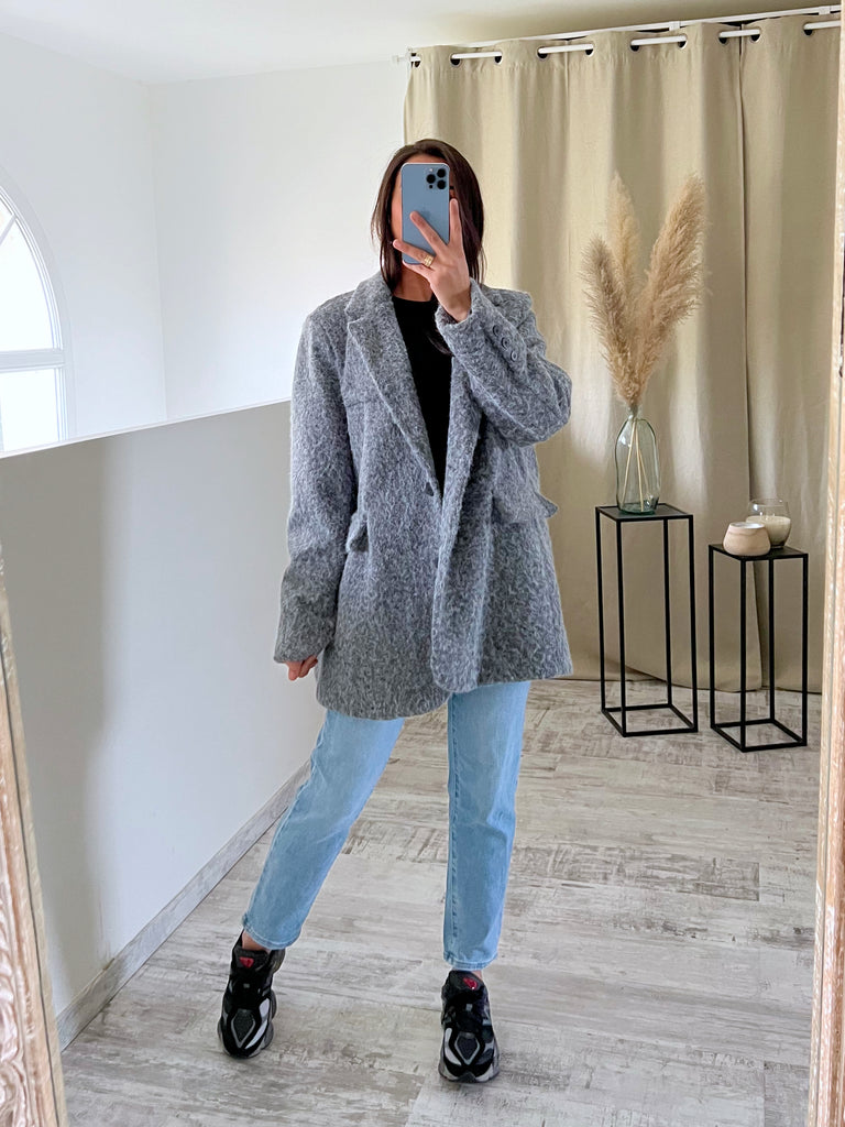 Blazer Moumoute Oversize Gris