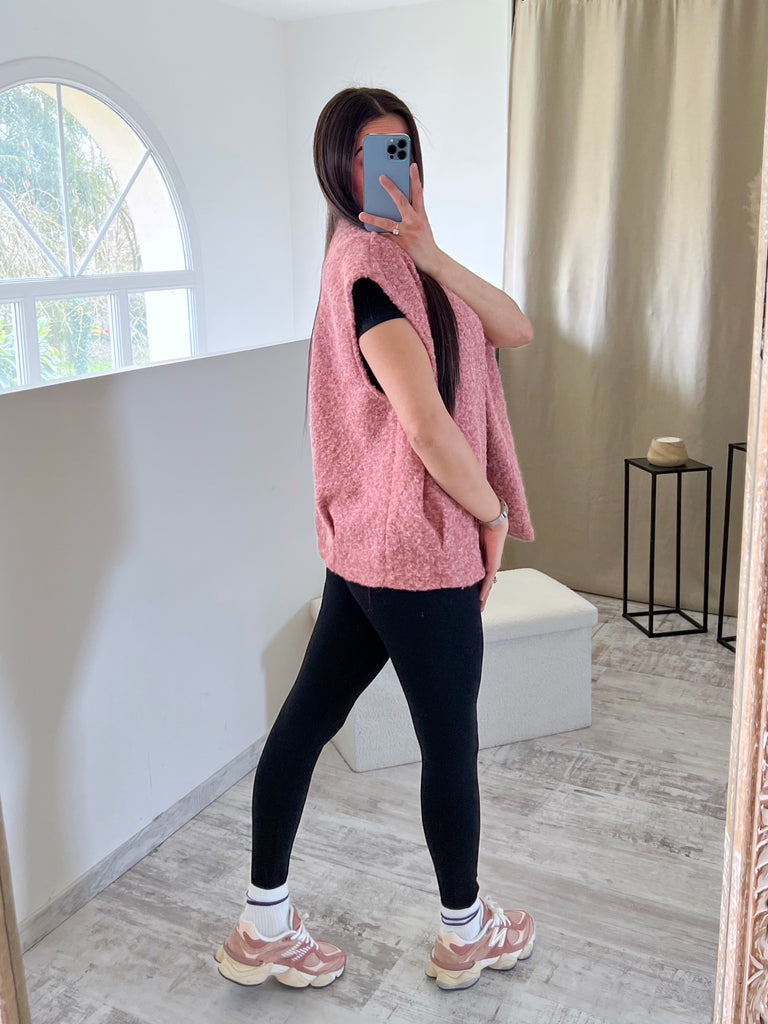 Gilet Moumoute Sans Manches Blush