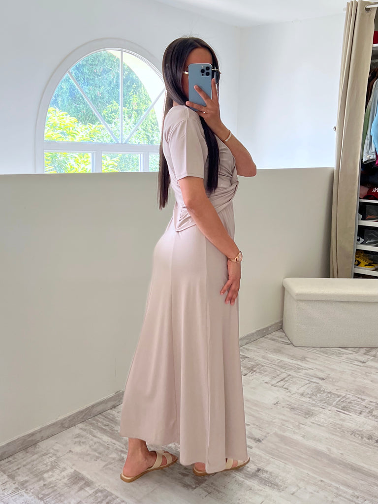 Robe Bustier Croisé Beige