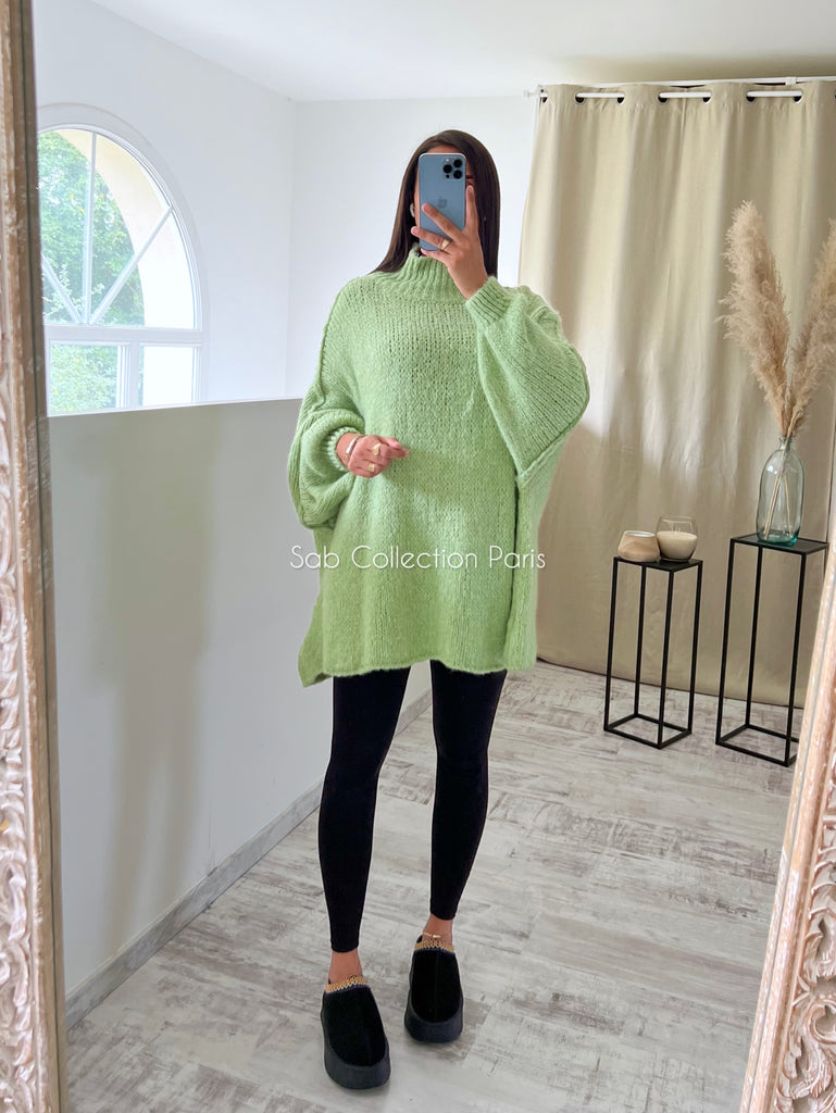 Maille Oversize Mohair Vert