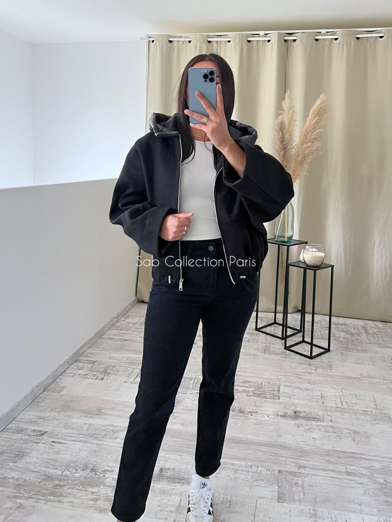 Veste Capuche Doudoune Noir