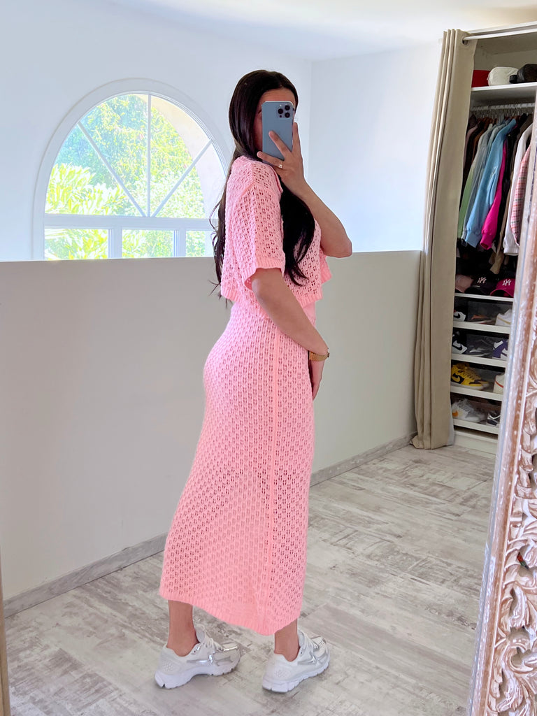 Ensemble Jupe Crochet Rose