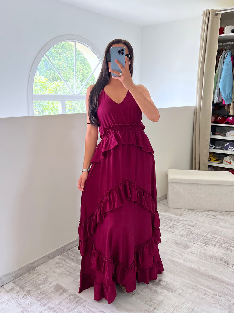Robe Froufrou Bordeaux