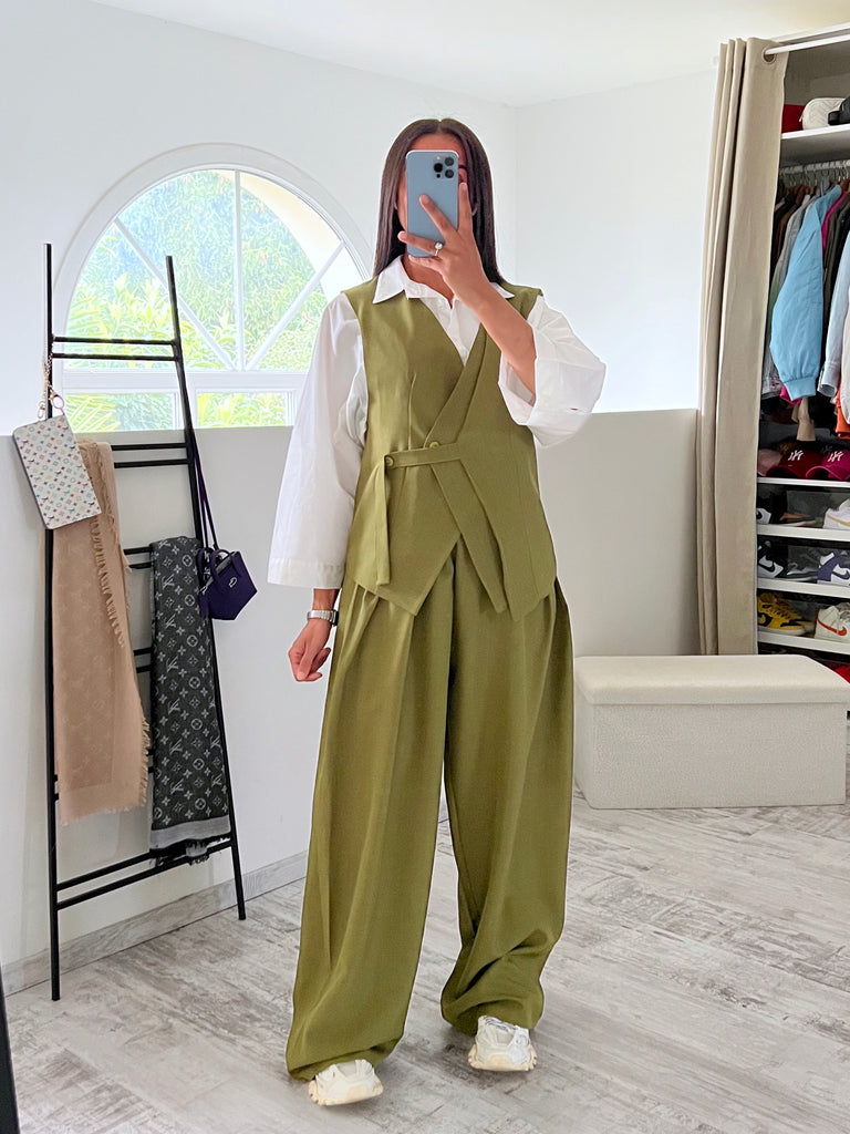 Ensemble Pantalon Très Ample Anis