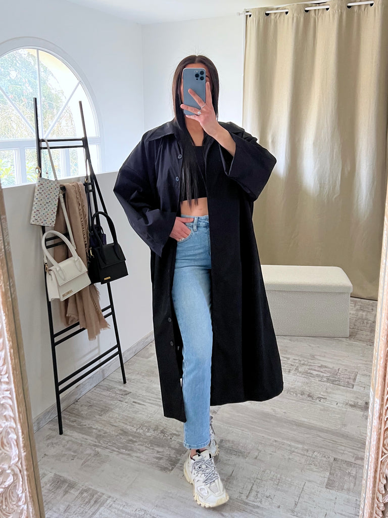 Veste Coupe Vent Oversize Noir