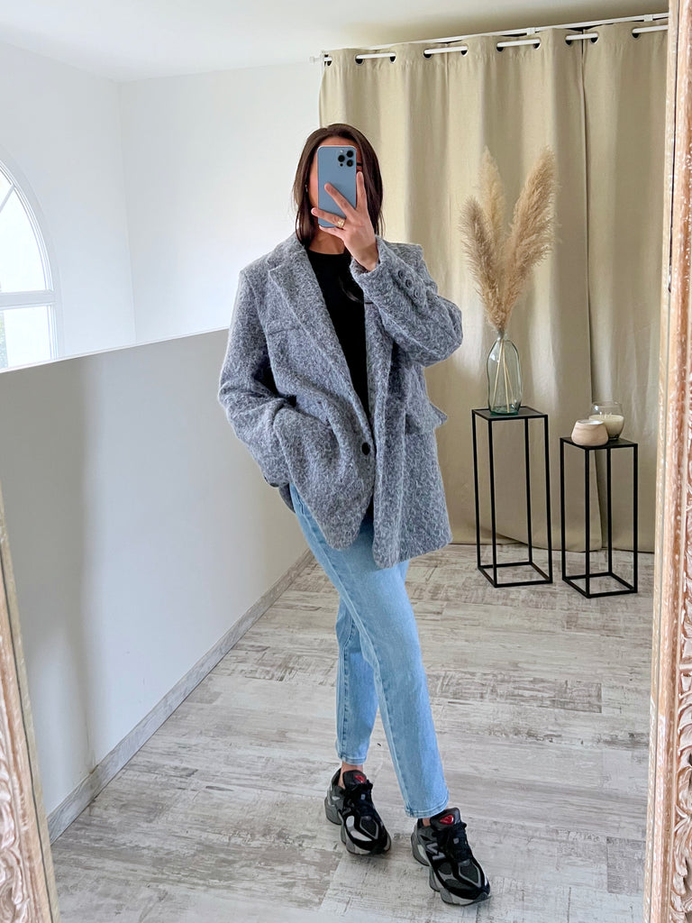 Blazer Moumoute Oversize Gris
