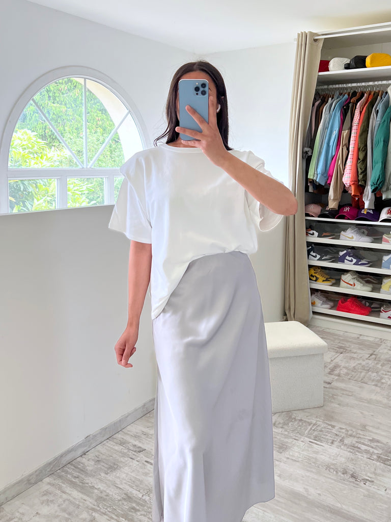 T shirt À Épaulettes Blanc