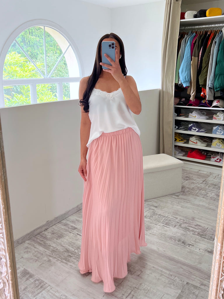 Jupe Plissée Vieux Rose