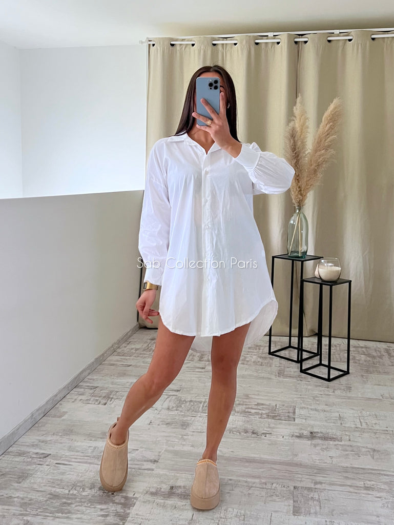 Chemise Mi Longue Blanc
