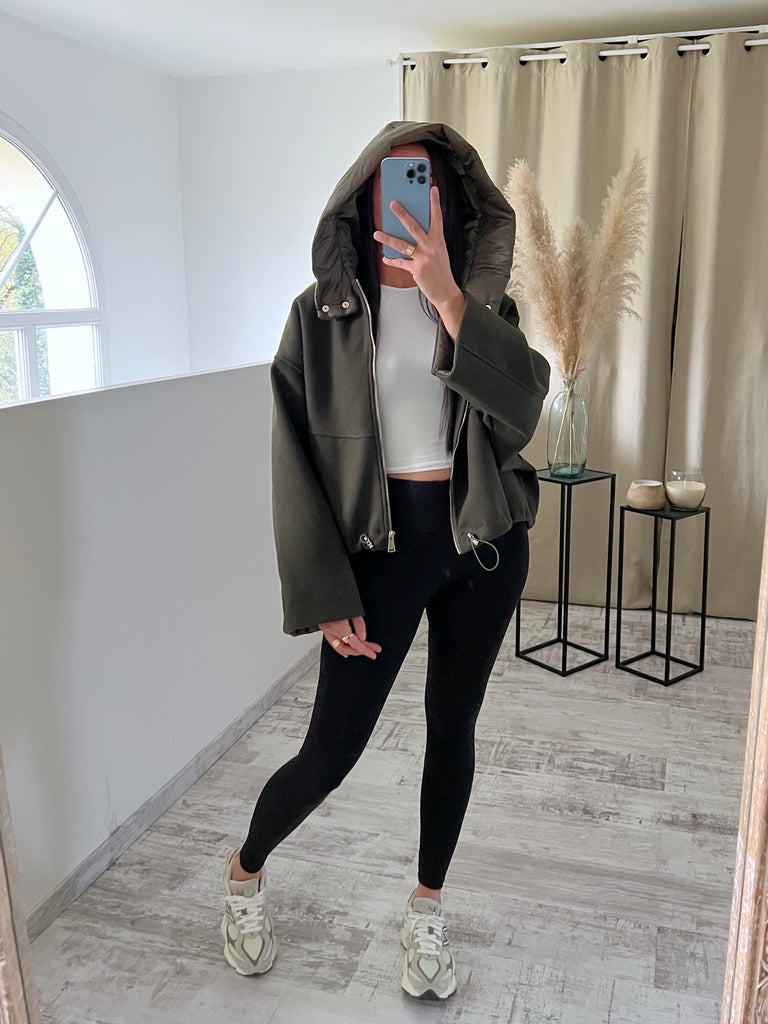 Veste Capuche Doudoune Kaki