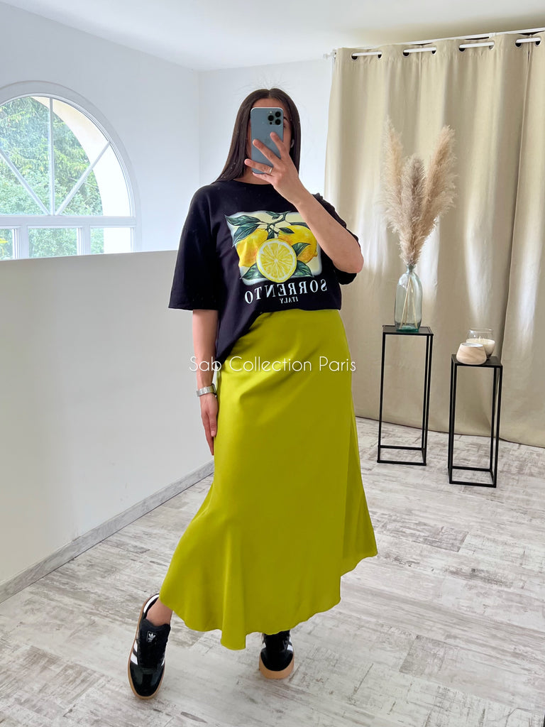 Jupe Satin Opaque Anis
