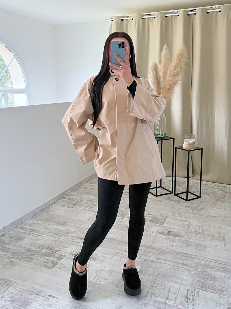 Parka Col Montant Beige