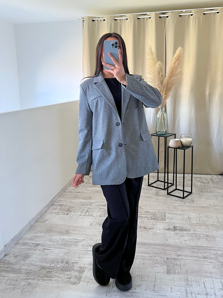 Blazer À Motifs Rayures Fines