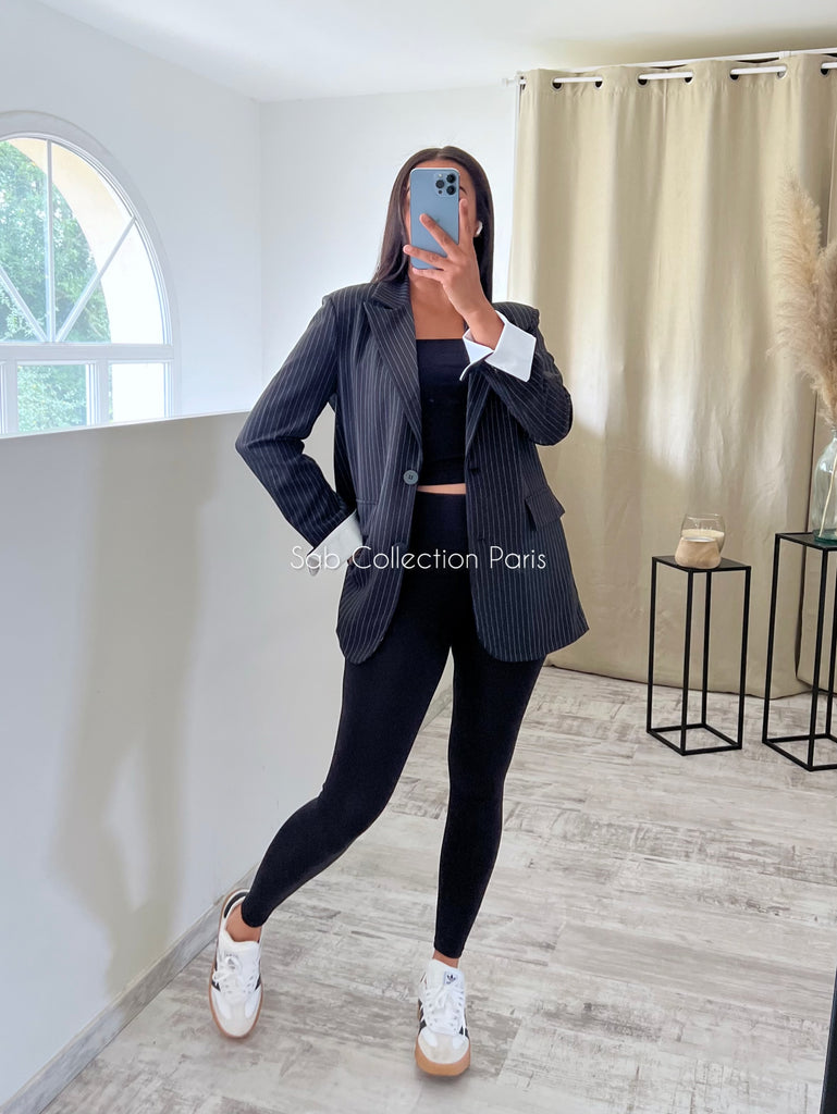 Blazer À Rayures Noir