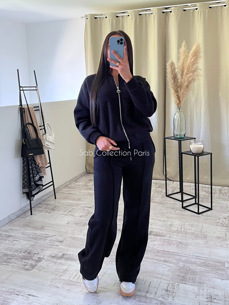 Ensemble Jogging Gilet Noir