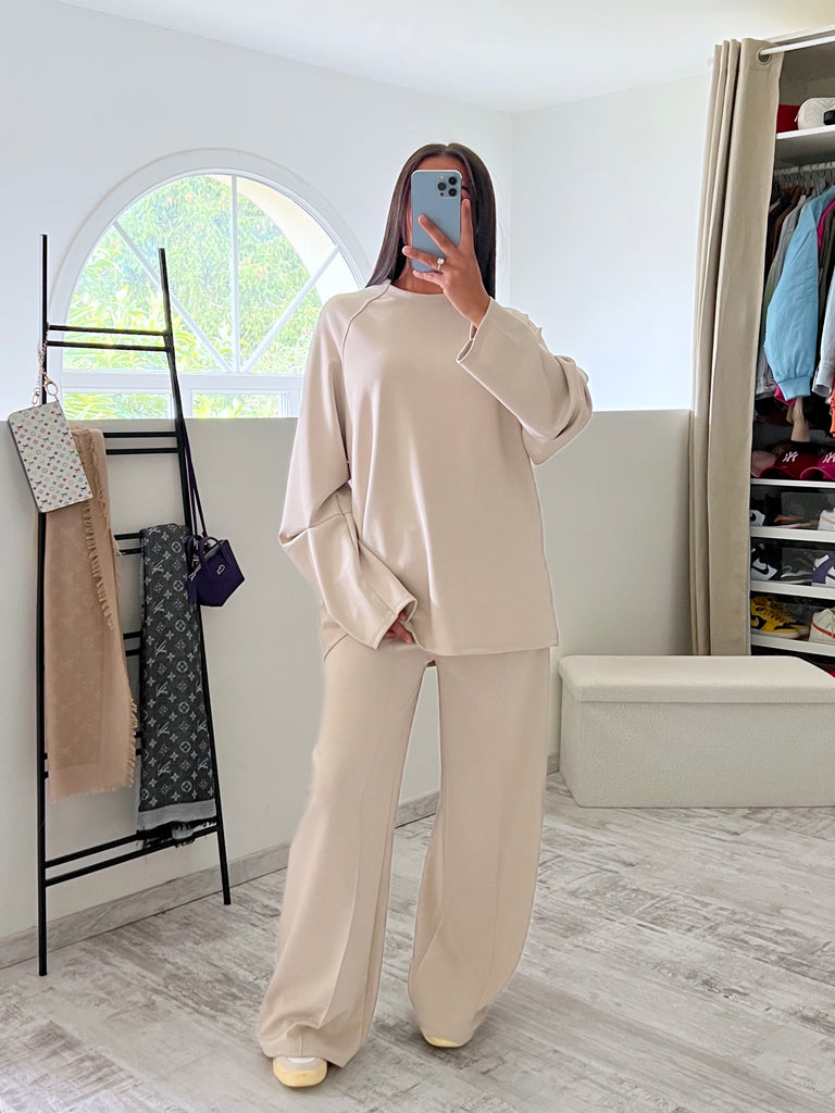 Ensemble Pantalon Sweat Long Beige