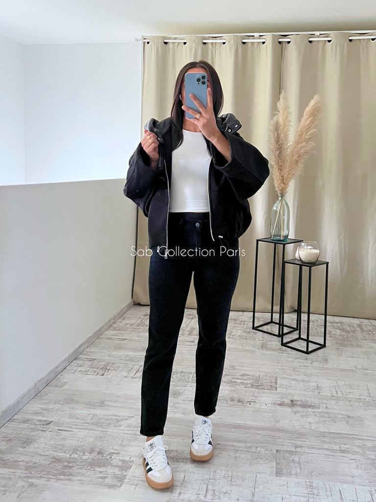 Veste Capuche Doudoune Noir