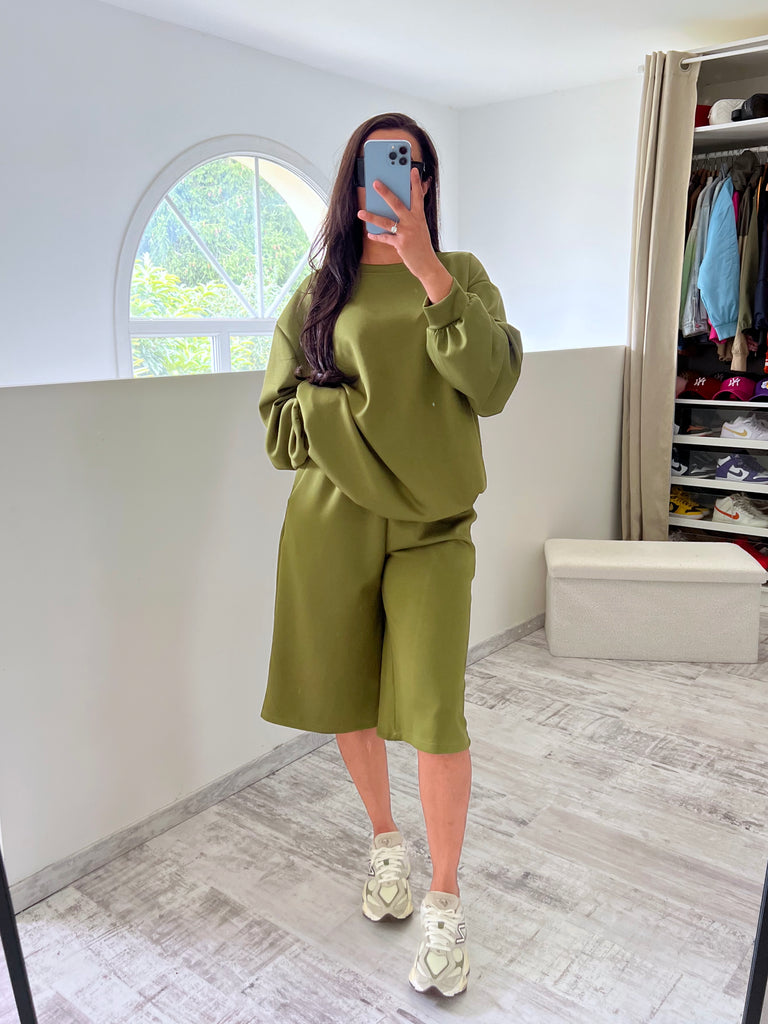 Ensemble Bermuda Sweat Kaki