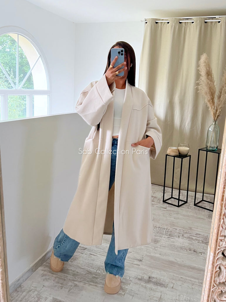 Veste Longue Oversize Nude