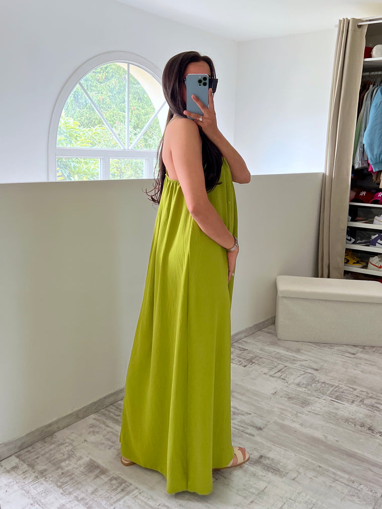 Robe Col Boucles Dorés Anis