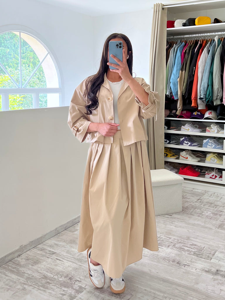 Ensemble Jupe Veste Beige