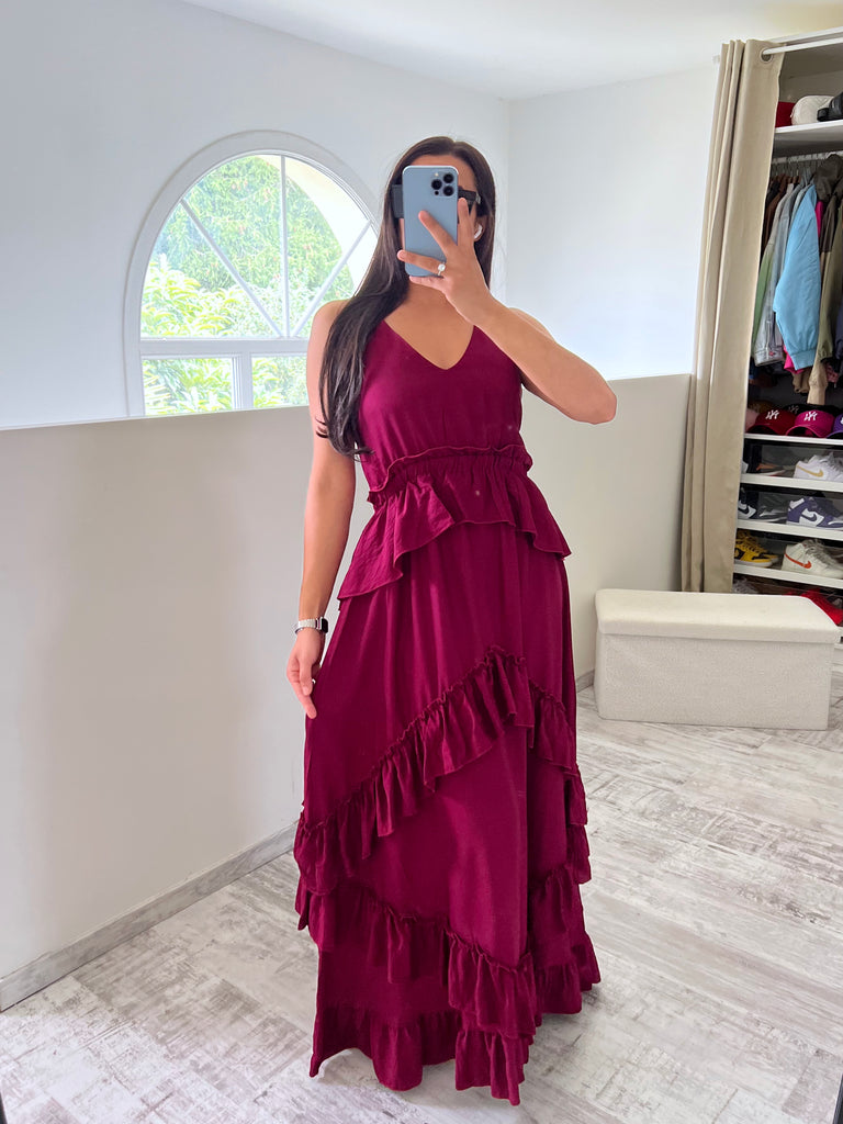 Robe Froufrou Bordeaux