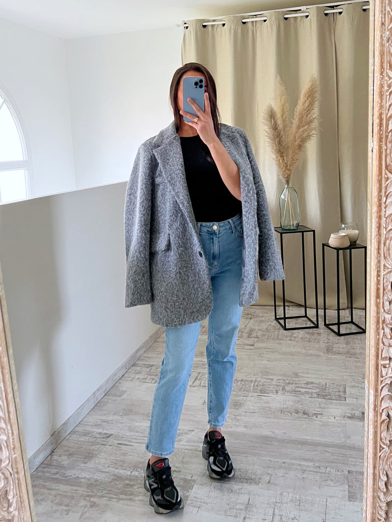 Blazer Moumoute Oversize Gris
