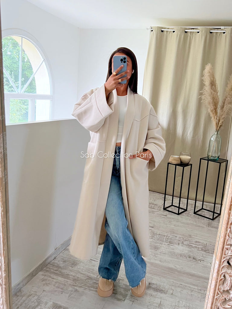 Veste Longue Oversize Nude