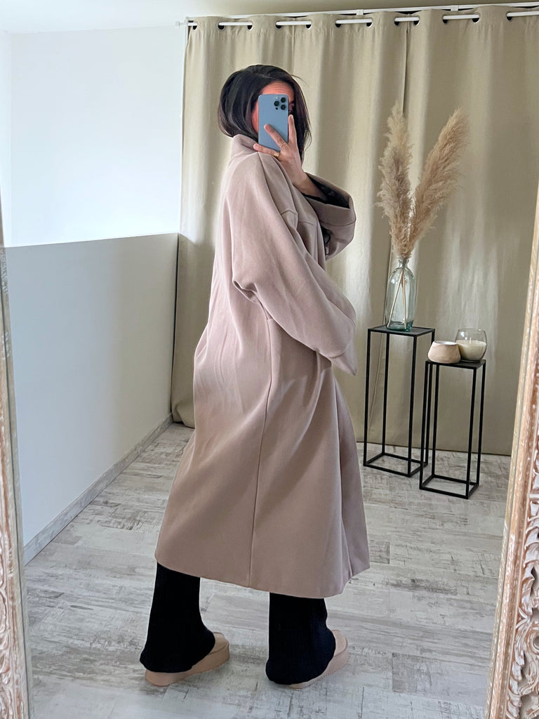 Veste Longue Oversize Taupe