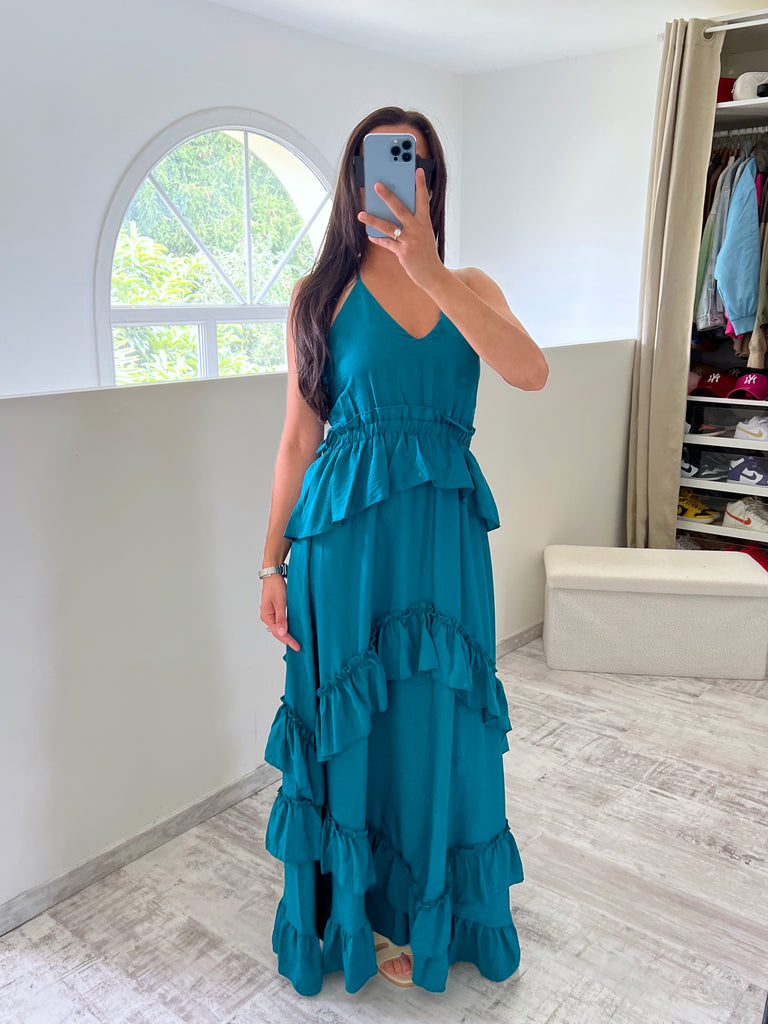 Robe Froufrou Bleu Canard