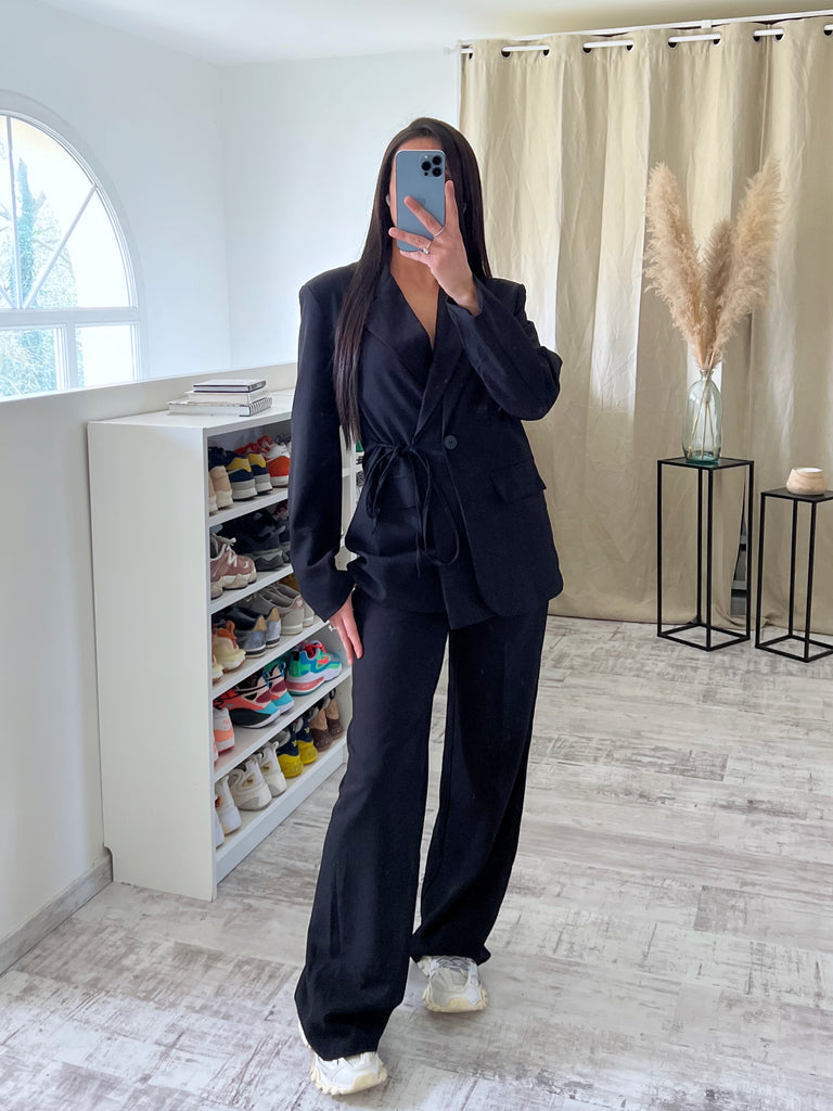 Ensemble Blazer À Nouer/Pant Noir