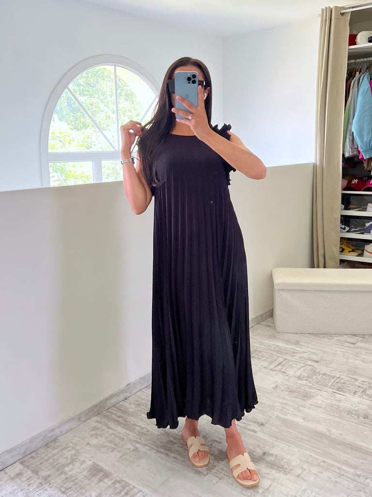 Robe Plissée Noir