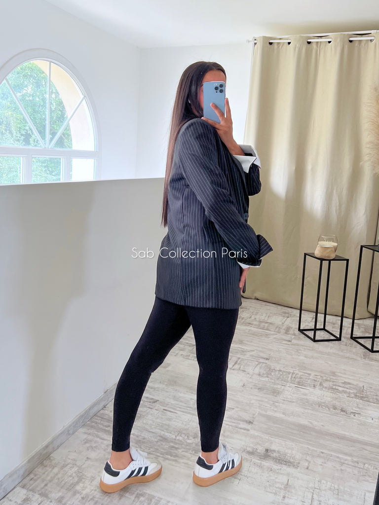 Blazer À Rayures Noir