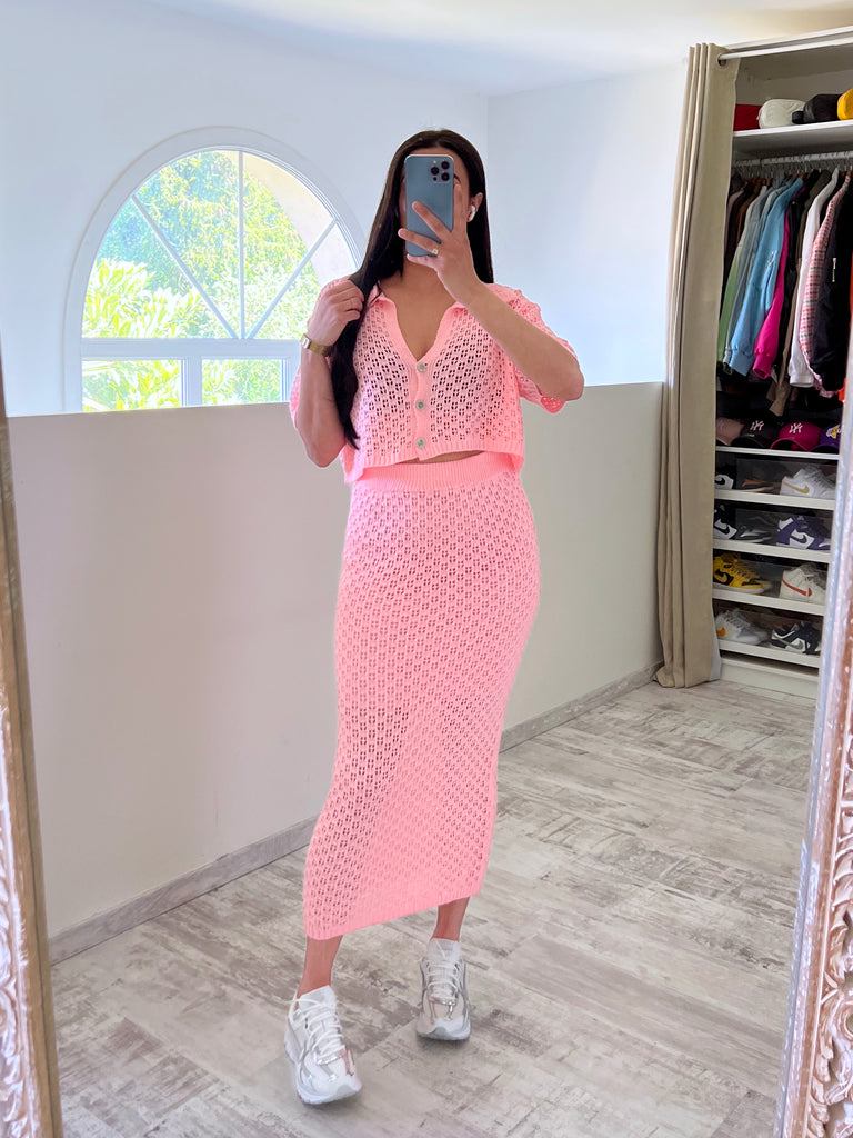 Ensemble Jupe Crochet Rose