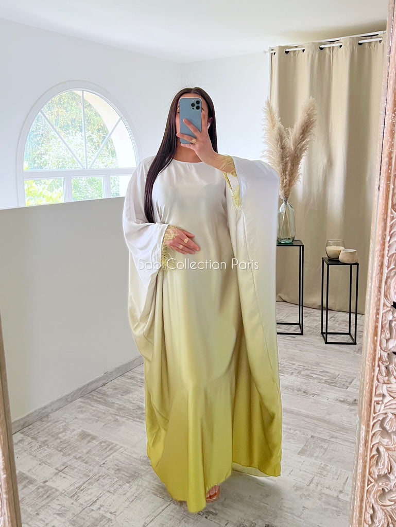 Robe Taille Cintré Satin Anis