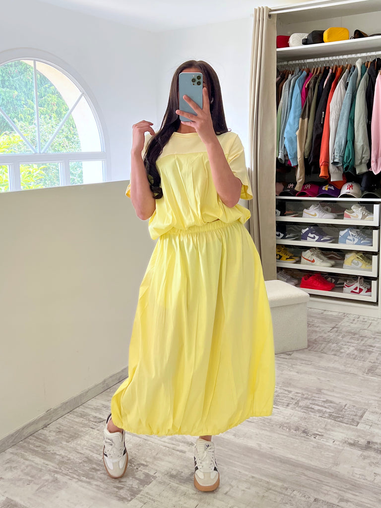 Ensemble Jupe T shirt Popeline Jaune