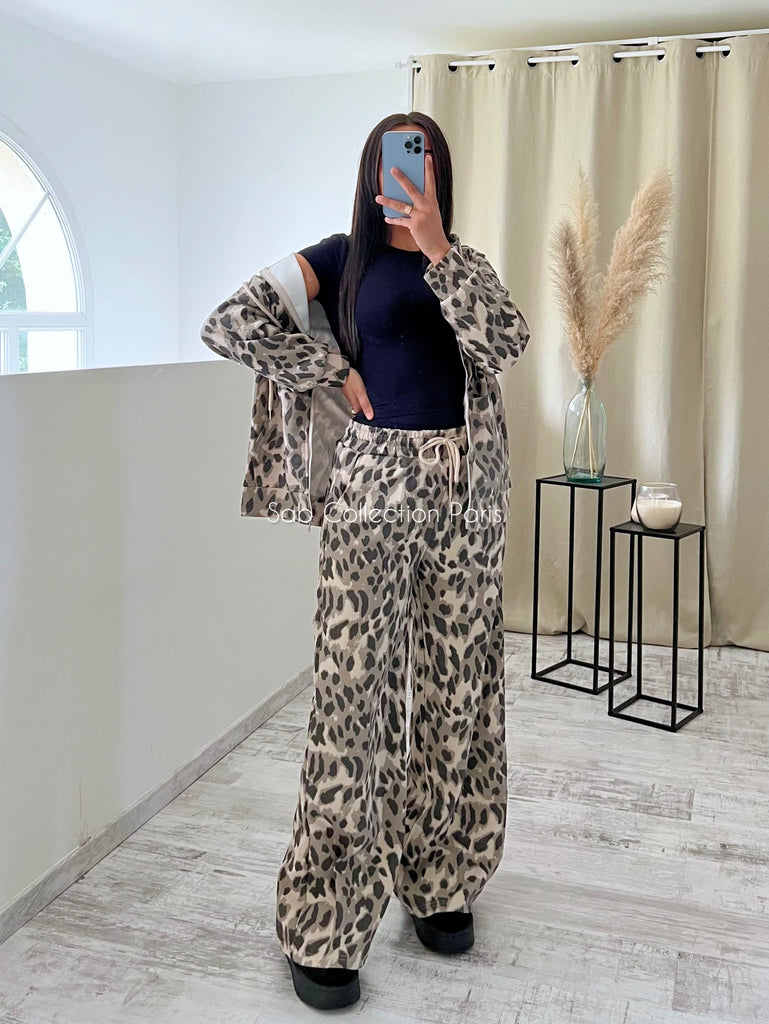 Ensemble Jogging Gilet À Motifs
