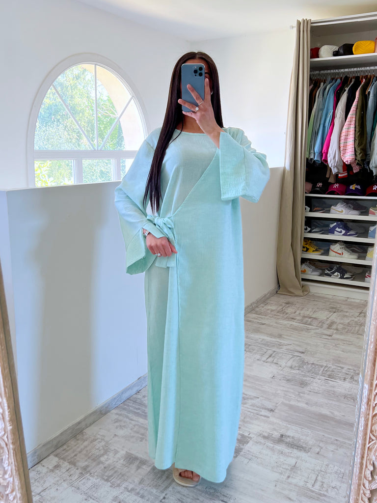 Robe Lin Cache Coeur Mint