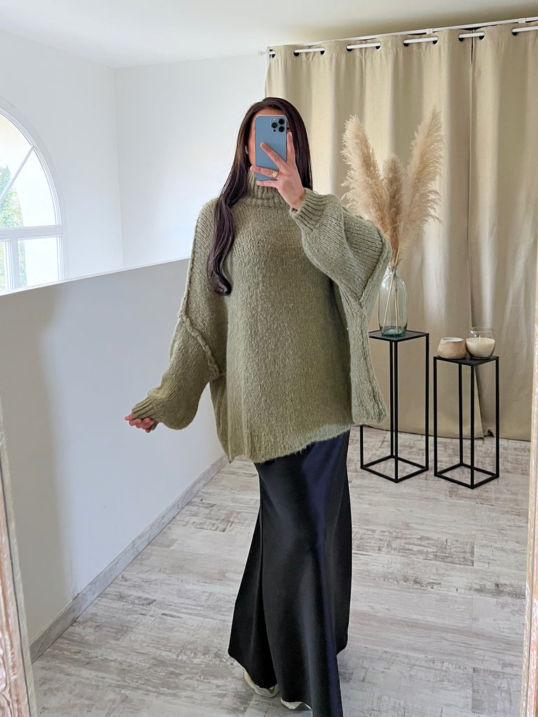 Maille Oversize Mohair Kaki