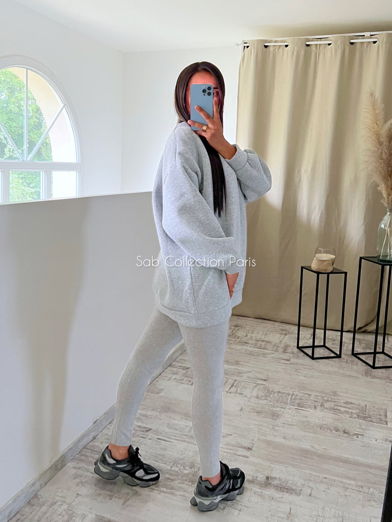 Ensemble Legging Sweat Gris